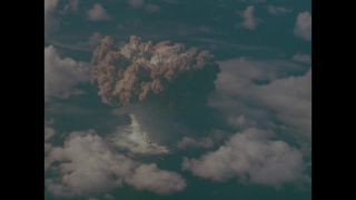 Link to Video | test, radioactivity, smoke, Bikini Atoll, destruction, Baker, radiation, 1946, nuclear weapons test, mushroom cloud, weapon of mass destruction, Operation Crossroads, nuclear bomb, Pacific Ocean