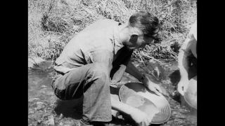 Link to Video | Nevada, adventure, 1931, gold miner, Spring Creek, gold rush, liquid water, United States of America, daytime, Spring Creek, black and white, gold