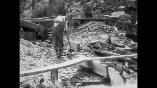 Link to Video | Nevada, adventure, 1931, gold miner, Spring Creek, gold rush, liquid water, United States of America, daytime, Spring Creek, black and white, gold
