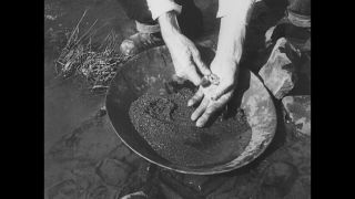 Link to Video | Nevada, adventure, 1931, gold miner, Spring Creek, gold rush, liquid water, United States of America, daytime, Spring Creek, black and white, gold