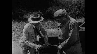 Link to Video | film, 1918, Universal Subscription, Give Her Gas, black-and-white photographic film, silent film, United States of America