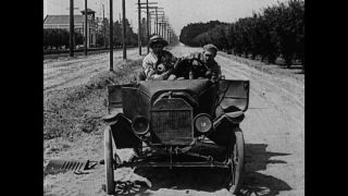 Link to Video | film, 1918, Universal Subscription, Give Her Gas, black-and-white photographic film, silent film, United States of America