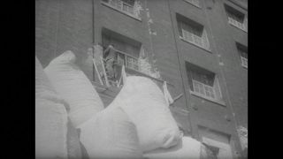 Link to Video | post-war, History of Germany (1945–1990), Germany, 1946, food, food distribution, Berlin, black and white, food product