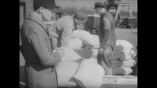 Link to Video | post-war, History of Germany (1945–1990), Germany, 1946, food, food distribution, Berlin, black and white, food product