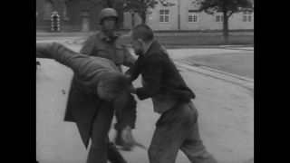 Link to Video | Liberation of Nazi camps, Dachau concentration camp, concentration camp, Germany, antisemitism, liberation, April 29, The Holocaust, Allies of the Second World War, misery, 1945, G.I., suffering, Dachau, black and white