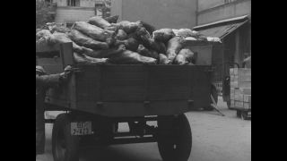 Link to Video | post-war, History of Germany (1945–1990), Germany, 1946, food, food distribution, Berlin, black and white, food product