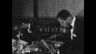 Link to Video | modern jazz, black-and-white photographic film, black-and-white photography, performance, 1960, musician, Modern Jazz Quartet, jazz, Modern Jazz Quartet concert