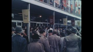 Link to Video | novelty, Germany, economic growth, home appliance, color, 1952, trade fair, household equipment, Berlin, housekeeping, family