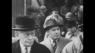 Link to Video | Liberation of Nazi camps, concentration camp, Buchenwald concentration camp, crime against humanity, Germany, The Holocaust, 1945, suffering, black and white