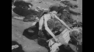 Link to Video | Liberation of Nazi camps, concentration camp, crime against humanity, Germany, The Holocaust, 1945, suffering, Bergen-Belsen concentration camp, black and white