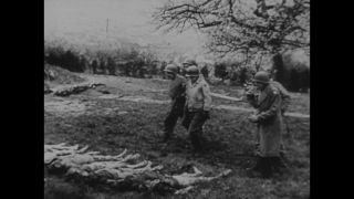 Link to Video | Liberation of Nazi camps, concentration camp, crime against humanity, Germany, The Holocaust, Hadamar Euthanasia Centre, 1945, Hadamar, suffering, black and white