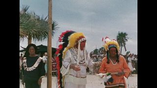 Link to Video | indigenous people, conquistador, color, headdress, plumage, indigenous peoples of the Americas, historical reenactment, DeLuna, Tristán de Luna y Arellano