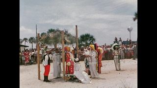 Link to Video | indigenous people, conquistador, color, headdress, plumage, indigenous peoples of the Americas, historical reenactment, DeLuna, Tristán de Luna y Arellano