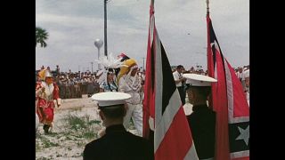 Link to Video | indigenous people, conquistador, color, headdress, plumage, indigenous peoples of the Americas, historical reenactment, DeLuna, Tristán de Luna y Arellano