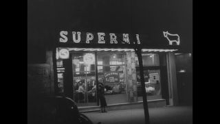 Link to Video | retail, supermarket, shop, consumer, Madrid, Spain, 1961, black and white