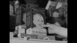 Link to Video | retail, supermarket, shop, consumer, Madrid, Spain, 1961, black and white