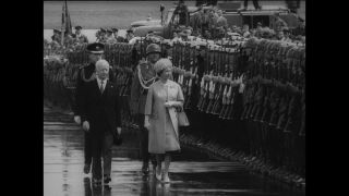 Link to Video | occurrence, historical event, Germany, state visit, May 1, 1965, capital city, Bonn, personality, black and white, Elizabeth II