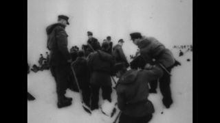 Link to Video | Alps, rescue operation, Germany, 1965, misfortune, avalanche, black and white