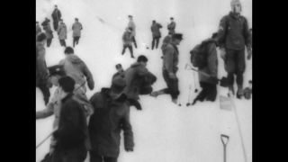 Link to Video | Alps, rescue operation, Germany, 1965, misfortune, avalanche, black and white