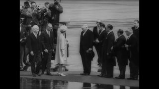 Link to Video | occurrence, historical event, Germany, state visit, May 1, 1965, capital city, Bonn, personality, black and white, Elizabeth II
