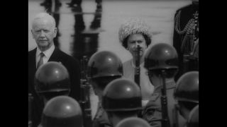 Link to Video | occurrence, historical event, Germany, state visit, May 1, 1965, capital city, Bonn, personality, black and white, Elizabeth II