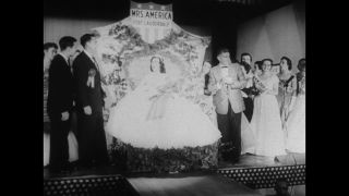 Link to Video | annual event, event, Fort Lauderdale, Mrs. America, beauty pageant contestant, feminine beauty ideal, May 11, beauty contest, United States of America, competition, woman, 1957, black and white, competition