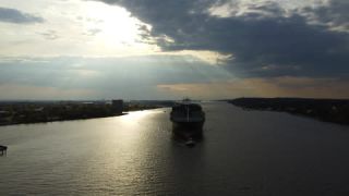 Link to Video | Hamburg, ship, footage, cargo shipping, big city, logistics, Germany, business activity, color, 4K resolution, port, Europe, aerial shot, 2024, day, freight transport, Hanseatic city, transport