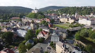 Link to Video | Thuringia, Germany, color, historic building, Europe, aerial shot, Greiz, Central Germany, day, eastern Germany