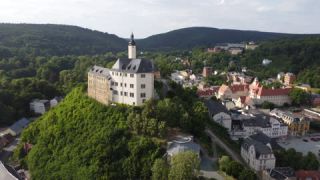 Link to Video | Thuringia, Germany, color, historic building, Europe, aerial shot, Greiz, Central Germany, day, eastern Germany