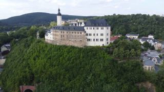 Link to Video | Thuringia, Germany, color, historic building, Europe, aerial shot, Greiz, Central Germany, day, eastern Germany