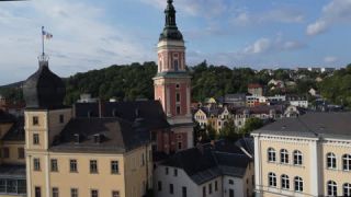 Link to Video | Thuringia, Germany, color, historic building, Europe, aerial shot, Greiz, Central Germany, day, eastern Germany