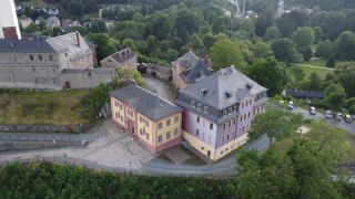 Link to Video | Thuringia, Germany, color, historic building, Europe, aerial shot, Greiz, Central Germany, day, eastern Germany