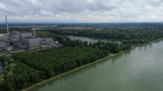 Link to Video | energy, nuclear power plant, Germany, energy industry, color, 4K resolution, Europe, aerial shot, Philippsburg Nuclear Power Plant