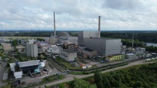 Link to Video | energy, nuclear power plant, Germany, energy industry, color, 4K resolution, Europe, aerial shot, Philippsburg Nuclear Power Plant