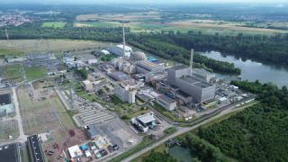 Link to Video | energy, nuclear power plant, Germany, energy industry, color, 4K resolution, Europe, aerial shot, Philippsburg Nuclear Power Plant