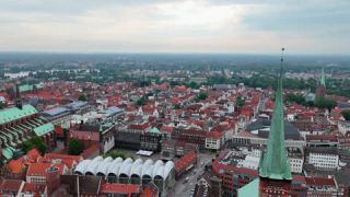 Link to Video | Schleswig-Holstein, November, autumn, big city, Germany, color, 4K resolution, Lübeck, Europe, aerial shot, 2024, city, Hanseatic city, cloud cover
