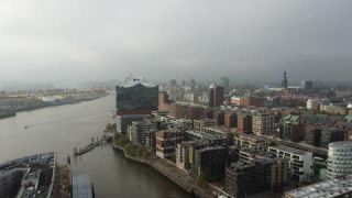 Link to Video | Hamburg, October, autumn, HafenCity, Germany, color, Europe, Northern Germany, aerial shot, 2022, day, Hanseatic city
