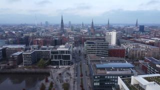 Link to Video | Hamburg, October, autumn, HafenCity, Germany, color, Europe, Northern Germany, aerial shot, 2022, day, Hanseatic city