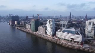 Link to Video | Hamburg, October, autumn, HafenCity, Germany, color, Europe, Northern Germany, aerial shot, 2022, day, Hanseatic city