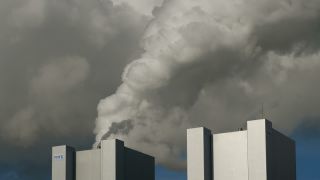 Link to Video | energy sector, smoke, electricity supply, energy supply, energy company, RWE Power, RWE, power station, Germany, cooling tower, Central Europe, Neurath Power Station, Grevenbroich, Europe, particulates, lignite-fired power station, pollution, industrial sector