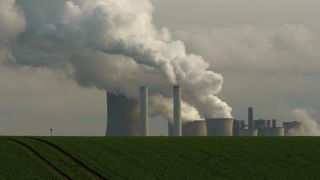 Link to Video | energy, North Rhine-Westphalia, industrial building, smoke, energy supply, power station, Germany, cooling tower, Rhenish lignite mining area, Central Europe, Grevenbroich, particulates, energy generating station, pollution, Schornstein