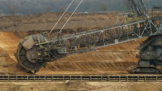 Link to Video | North Rhine-Westphalia, Braunkohle, energy supply, RWE, power station, excavator, Germany, quarry, extraction, Rhenish lignite mining area, coal, Central Europe, Hambach surface mine, pollution, surface mining, industrial sector, lignite mining