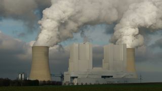 Link to Video | energy sector, smoke, electricity supply, energy supply, energy company, RWE Power, RWE, power station, Germany, cooling tower, Central Europe, Neurath Power Station, Grevenbroich, Europe, particulates, lignite-fired power station, pollution, industrial sector
