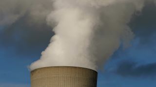 Link to Video | energy sector, smoke, electricity supply, energy supply, energy company, RWE Power, RWE, power station, Germany, cooling tower, Central Europe, Neurath Power Station, Grevenbroich, Europe, particulates, lignite-fired power station, pollution, industrial sector