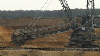 Link to Video | North Rhine-Westphalia, Braunkohle, energy supply, RWE, power station, excavator, Germany, quarry, extraction, Rhenish lignite mining area, coal, Central Europe, Hambach surface mine, pollution, surface mining, industrial sector, lignite mining