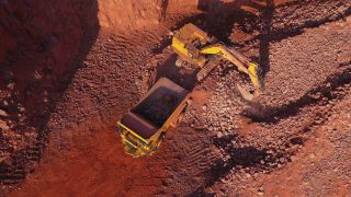 Link to Video | Geology, Rhineland-Palatinate, stone quarry, Taben-Rodt, excavator, Germany, manufacturing, quarry, mining and quarrying, mining company, mineral extraction, mining operations, dump truck, aerial shot, nonmetallic minerals industry, commercial vehicle, loading, industrial sector, mine, Trier-Saarburg