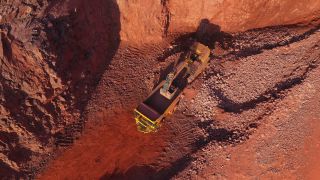 Link to Video | Geology, Rhineland-Palatinate, stone quarry, Taben-Rodt, excavator, Germany, manufacturing, quarry, mining and quarrying, mining company, mineral extraction, mining operations, dump truck, aerial shot, nonmetallic minerals industry, commercial vehicle, loading, industrial sector, mine, Trier-Saarburg