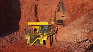 Link to Video | Geology, Rhineland-Palatinate, stone quarry, Taben-Rodt, excavator, Germany, manufacturing, quarry, mining and quarrying, mining company, mineral extraction, mining operations, dump truck, aerial shot, nonmetallic minerals industry, commercial vehicle, loading, industrial sector, mine, Trier-Saarburg
