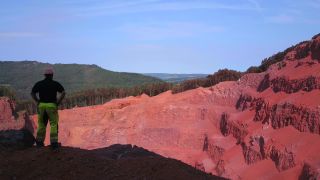Link to Video | Geology, Rhineland-Palatinate, stone quarry, Taben-Rodt, Germany, manufacturing, quarry, mining and quarrying, mining company, mineral extraction, mining operations, nonmetallic minerals industry, industrial sector, mine, Trier-Saarburg