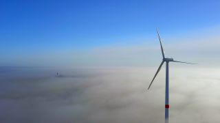 Link to Video | Büschdorf, landscape, machine, Saarland, renewable energy, turbine, electric generator, energy source, power station, electric power source, Germany, wind farm, wind turbine generator system, wind power, aerial shot, wind turbine, wind energy, sky